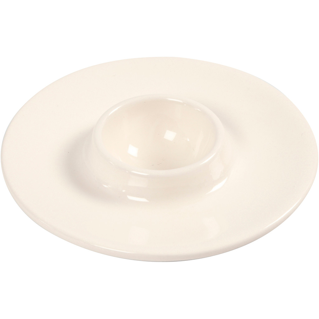 Æggebægre diameter 9,8 cm hulstørrelse 3,9 cm hvid | 12 stk.
