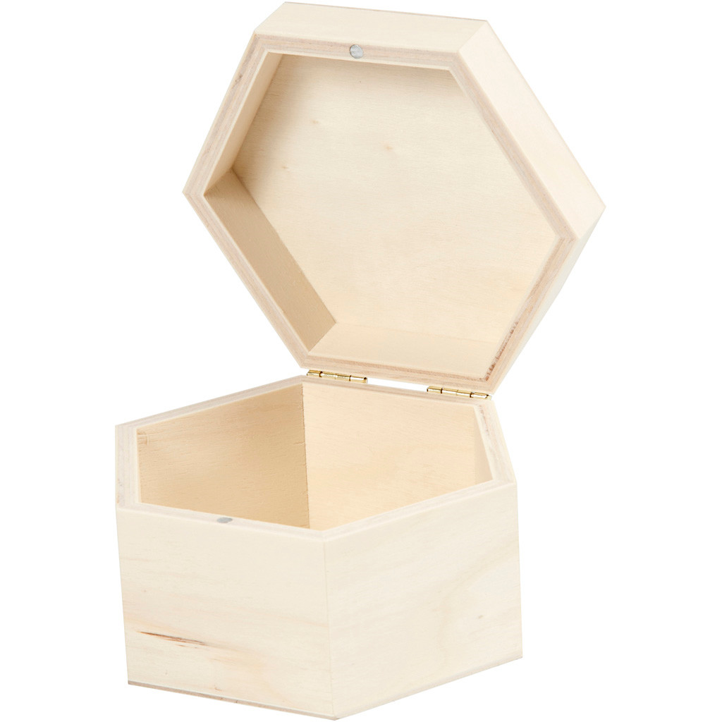 Trækasse - størrelse 12 x 7 cm indvendige mål 10,5 x 6,6 cm | krydsfiner