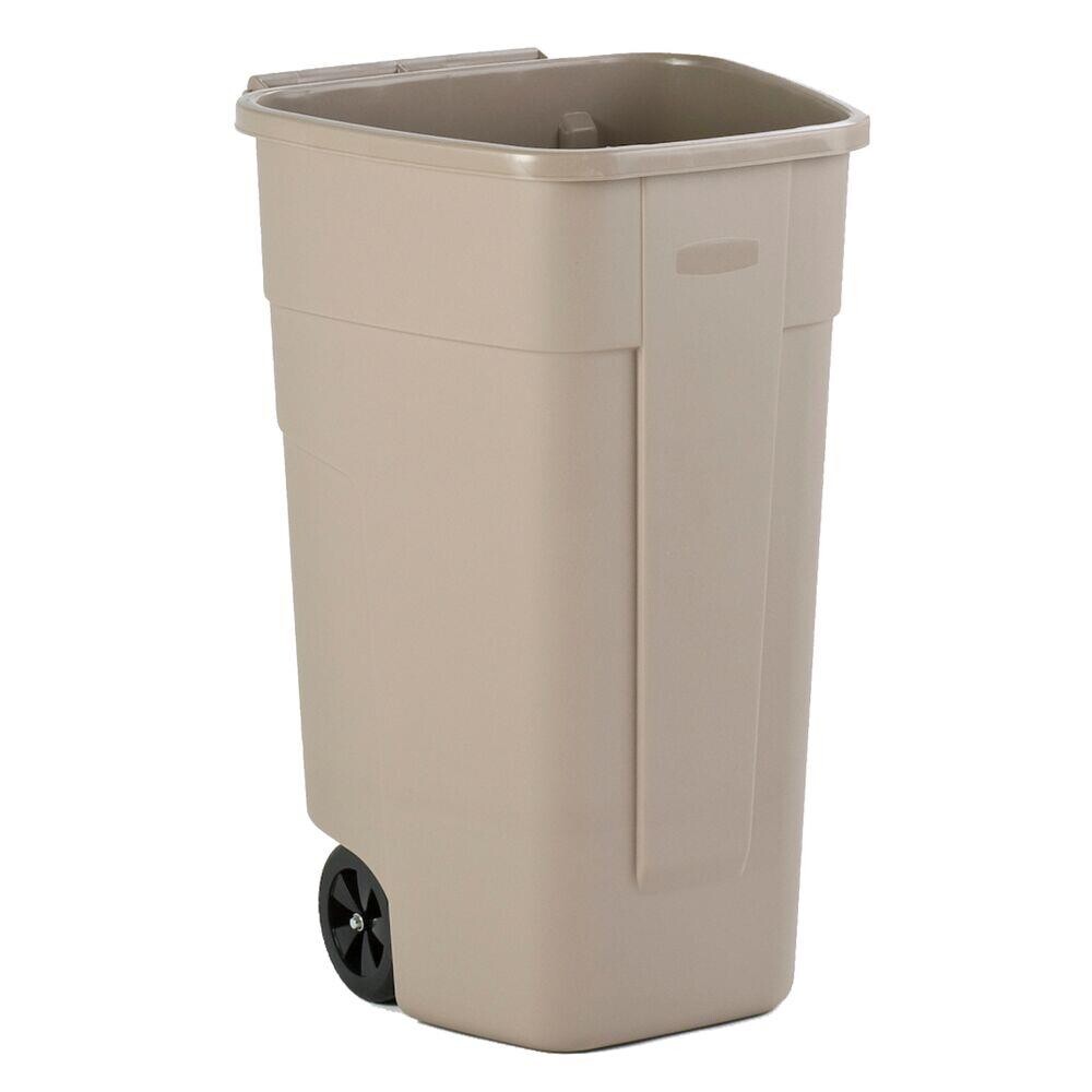Affaldscontainer 110 L beige uden låg til kildesortering og tungt affald og udendørs