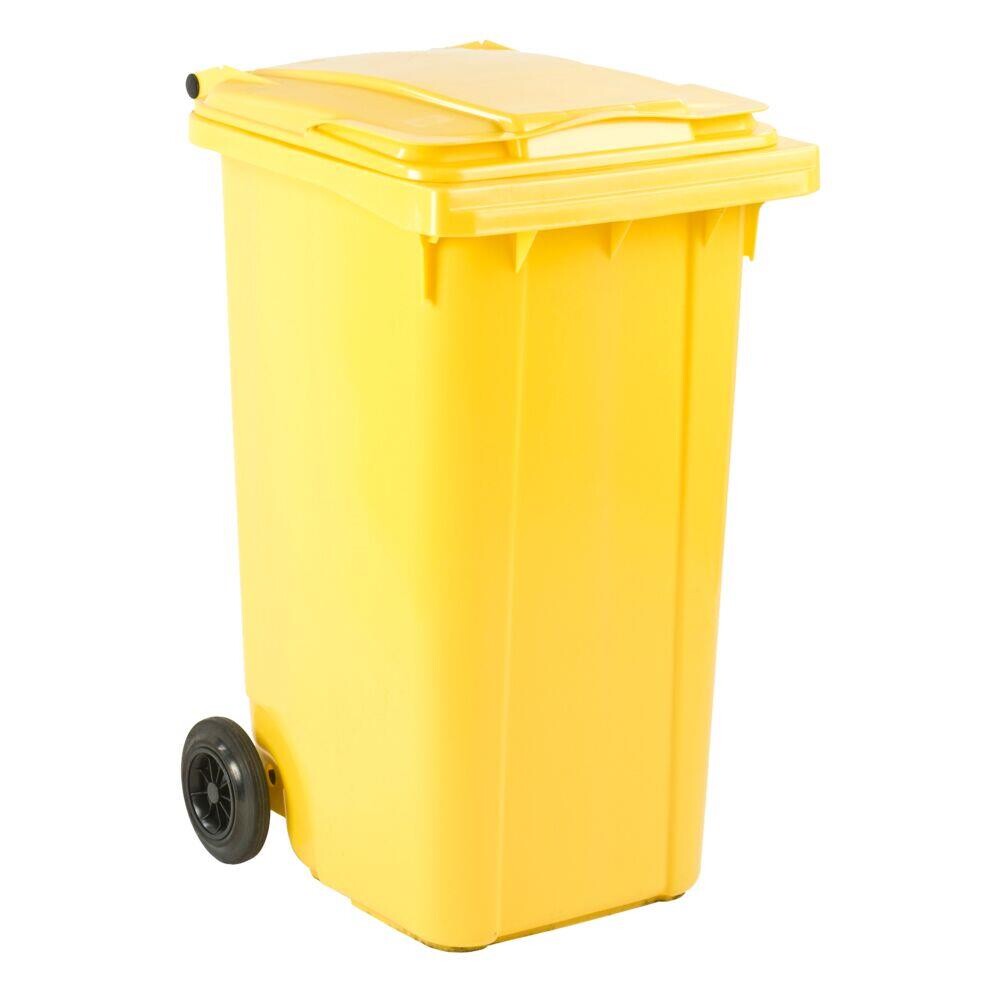 Affaldscontainer gul UV-resistent 240 L