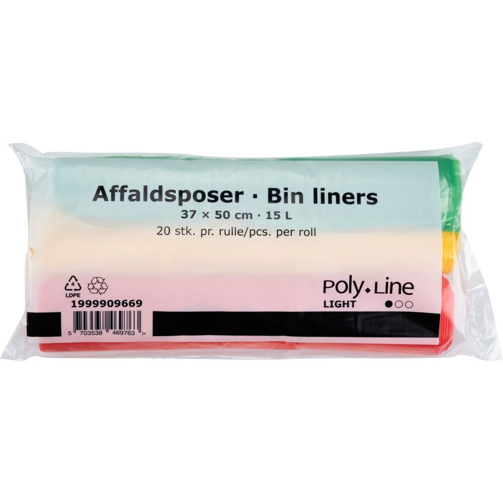 Affaldsposer 15 L - 37x50 cm 23 my - LDPE Virgin - 20x60 stk