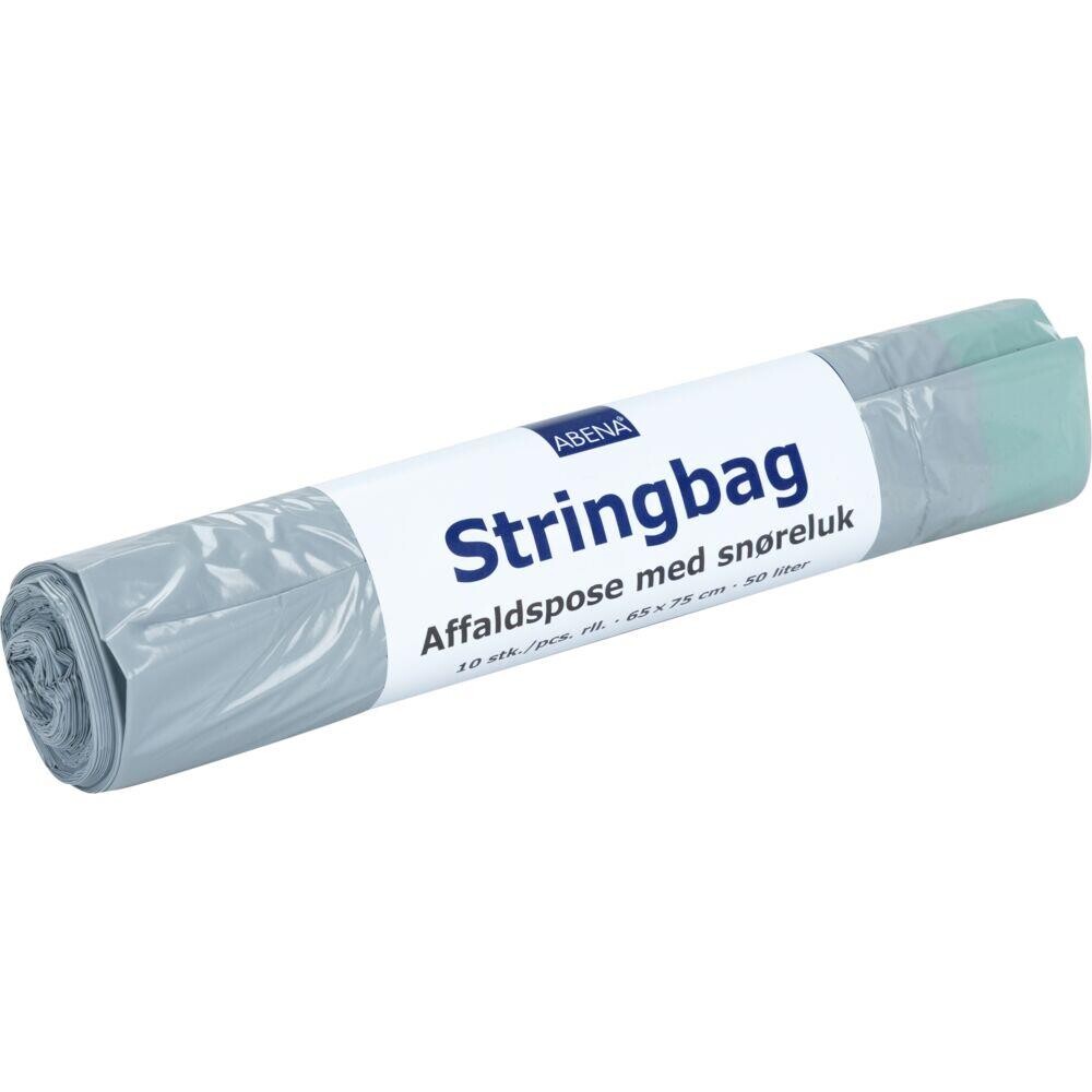 Affaldsposer - Snøreluk - 50L - LDPE - Grå - 24 ruller
