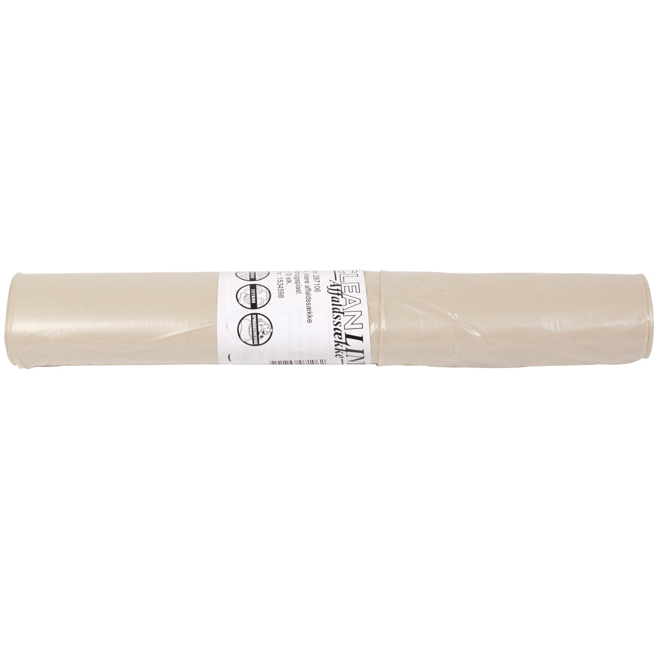 Affaldssække Basic 100 liter klar plastik 700 x 1050 mm - 20 ruller