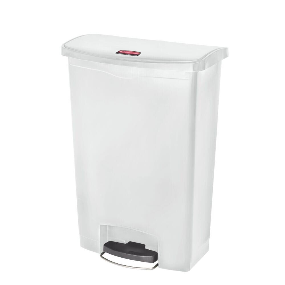 Affaldsspand, Rubbermaid, med låg og pedal, brandsikker, hvid, 87 l