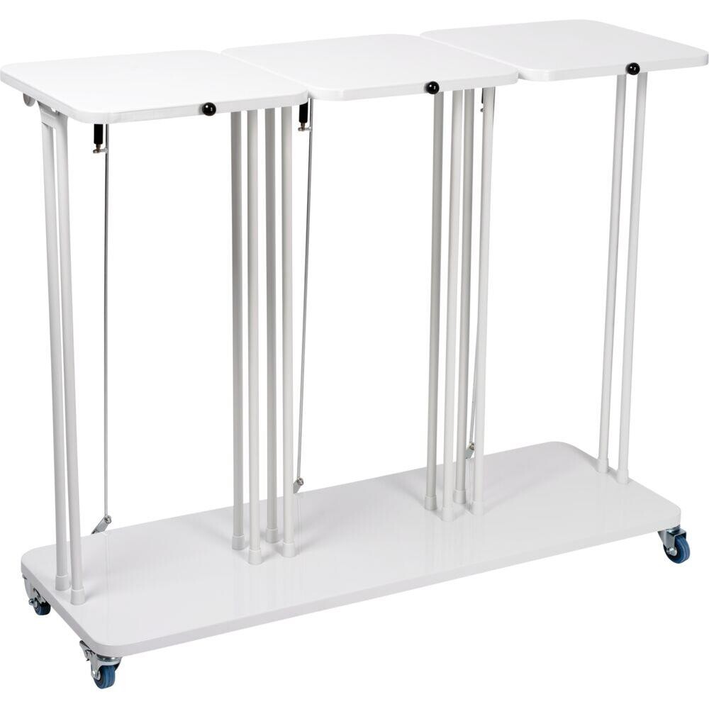 Affaldsstativ - Sækko-Boy - 3-rums 3x60 l - Hvid - Pulverlakeret stål - Soft-close låg
