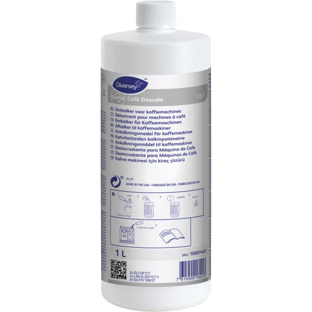 Afkalker til kaffemaskine - Suma Café Descale C5.1 - 1 l - flydende- 4 stk