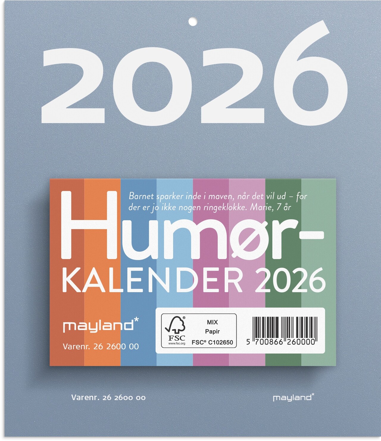 Afrivningskalender 2026 - Humør - Assorterede motiver - 15,6 x 13,3 x 2,5 cm
