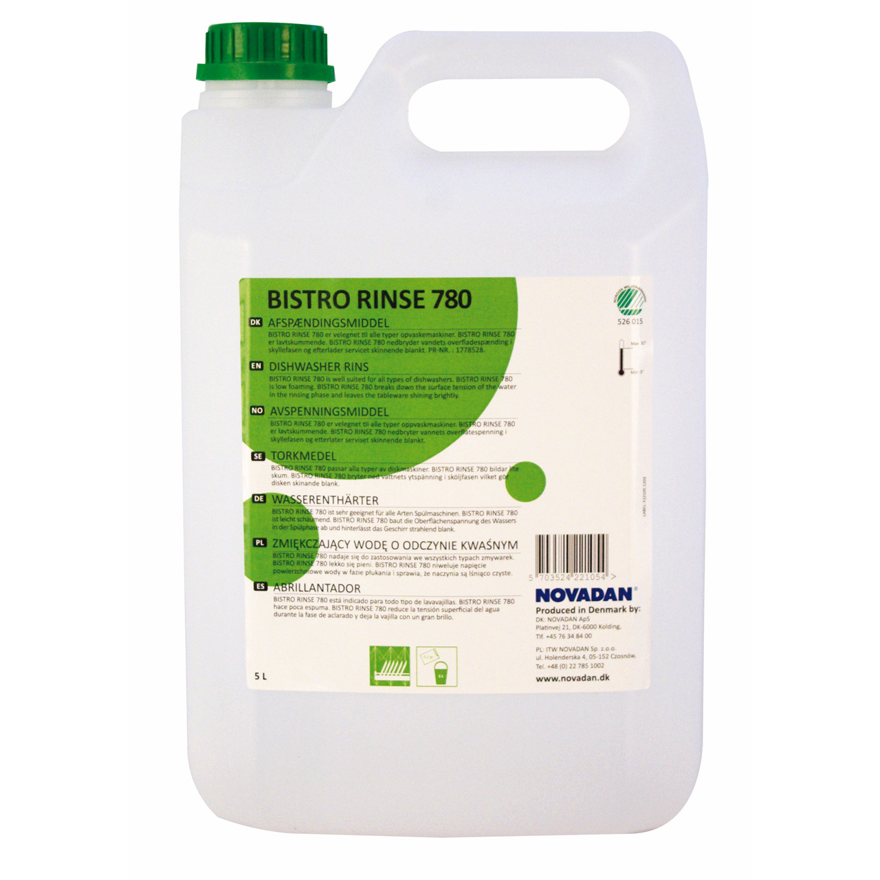 Afspændingsmiddel - Novadan Bistro Rinse 780 A - neutralt lavtskummende - 5 L