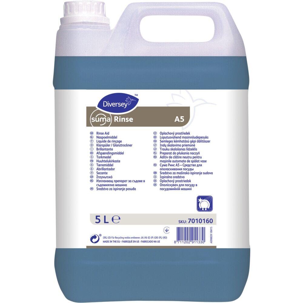 Afspændingsmiddel - Diversey Suma Rinse A5 - 5 l - Med farve, uden parfume - 2 stk