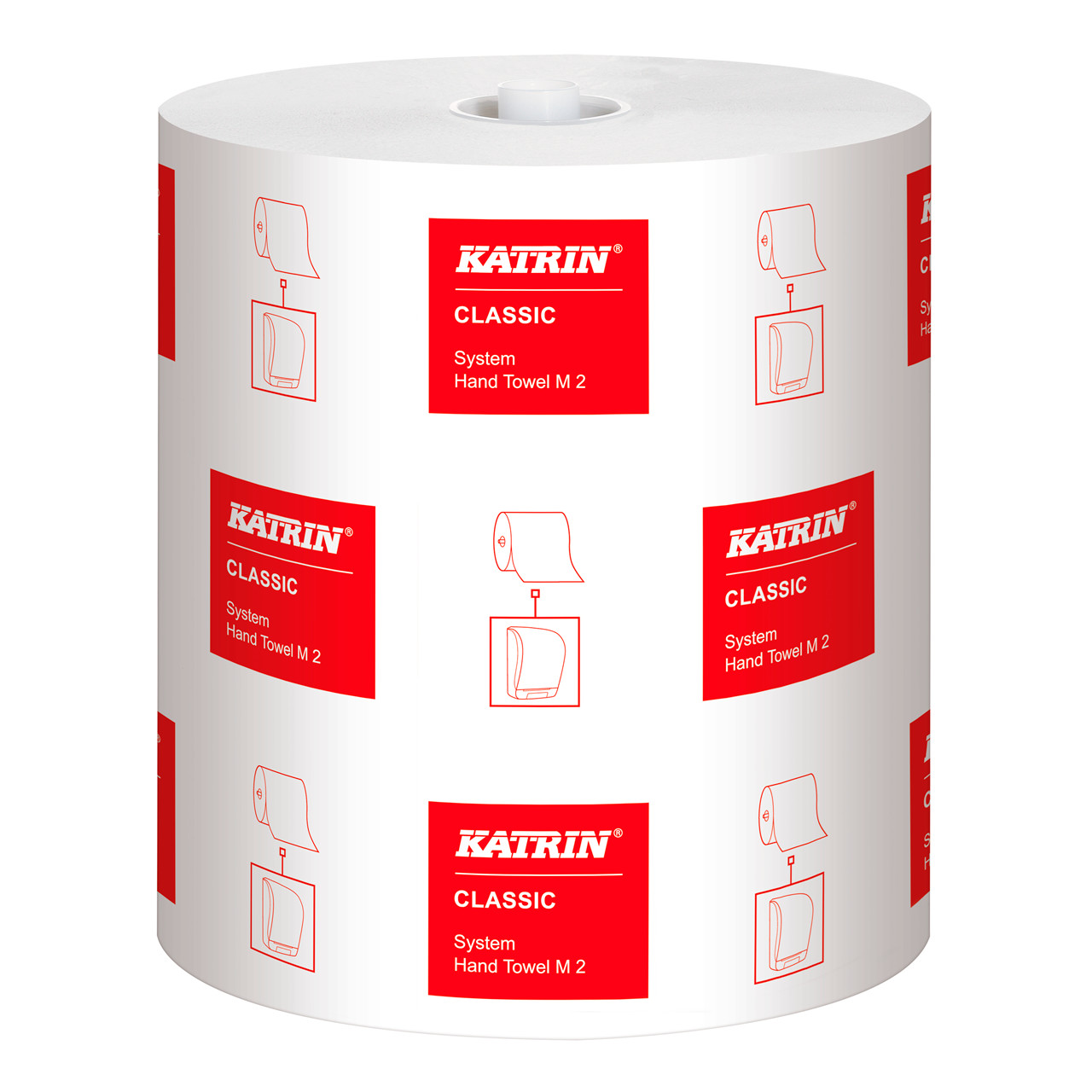Aftørringspapir - Katrin Classic System Towel M2 58198 - 2-lags - Hvid - 6 ruller
