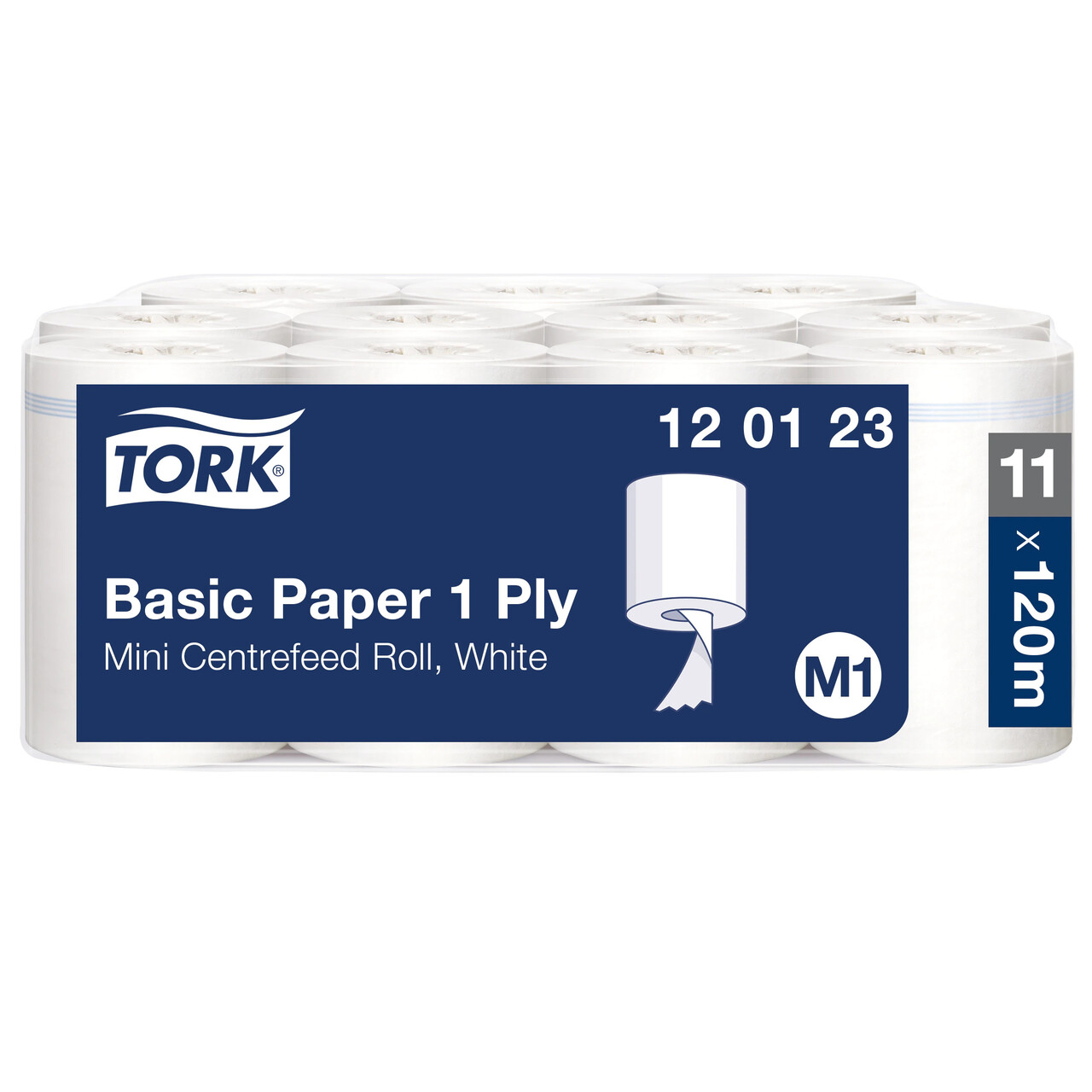 Aftørringspapir Tork 120123 M1 Basic Mini - 11 ruller