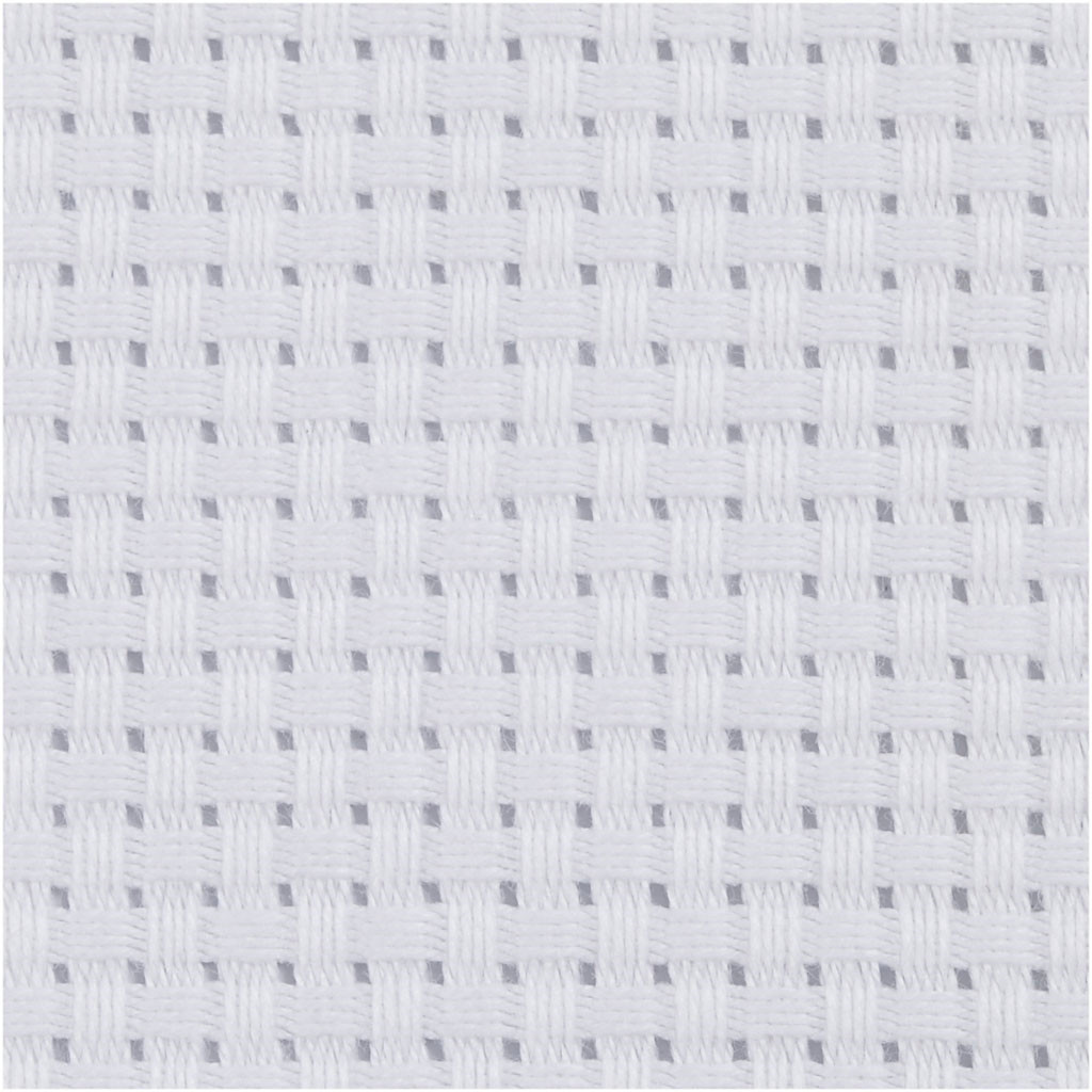 Broderistof Aida str. 50 x 50 cm hvid | 35 tern pr. 10 cm