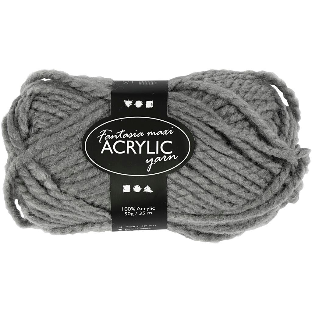 Akrylgarn Fantasia 35 meter grå Maxi - 50 gram