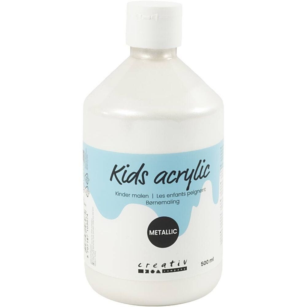 Akrylmaling A-Color, hvid, 03 - metallic, 500ml