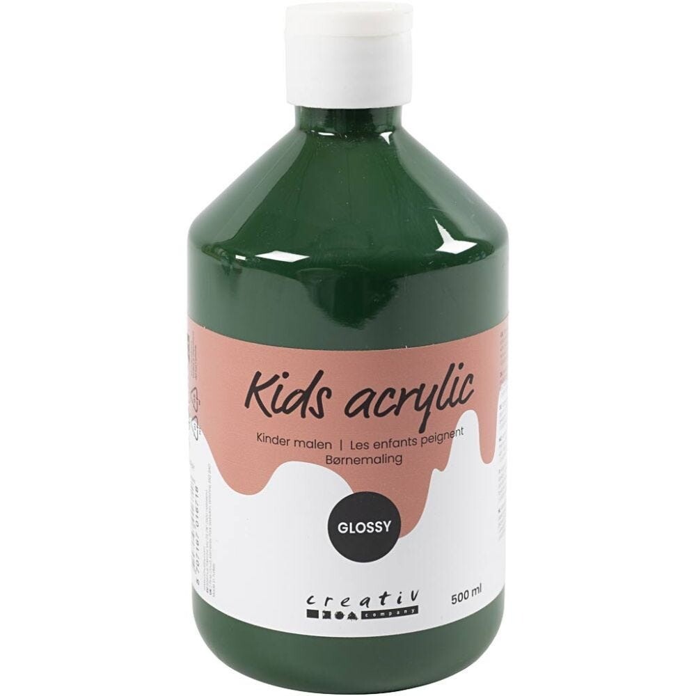 Akrylmaling A-Color, mørk grøn, 01 - blank, 500ml