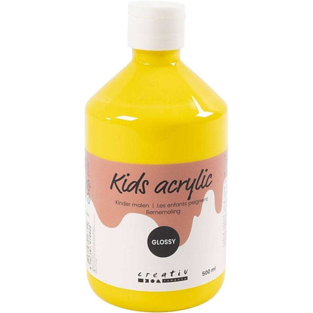 Akrylmaling A-Color, primær gul, 01 - blank, 500ml
