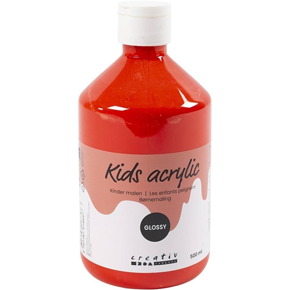 Akrylmaling A-Color, rød, 01 - blank, 500ml