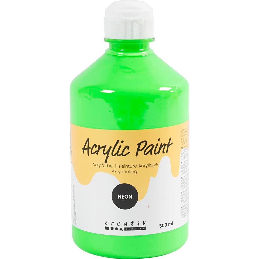 Akrylmaling Neon, neon grøn, 500 ml/ 1 fl.