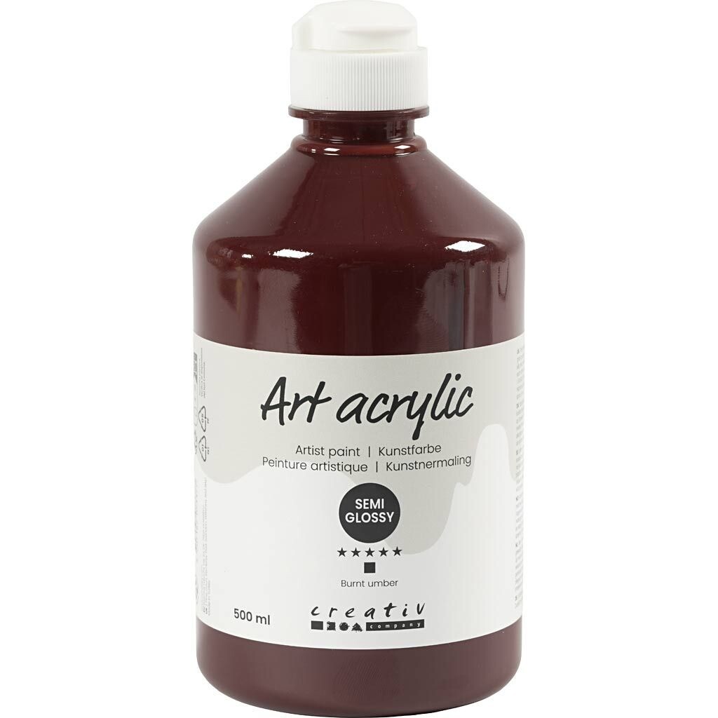 Akrylmaling Pigment Art, brændt umber, 500ml
