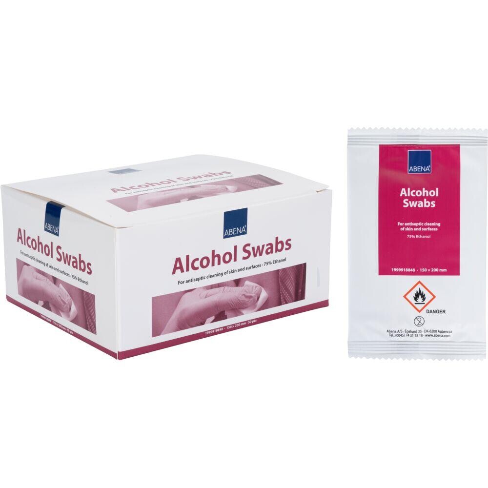 Alkoholserviet - ABENA - 20x15 cm - 75% ethanol - Enkeltpakket - 50 stk
