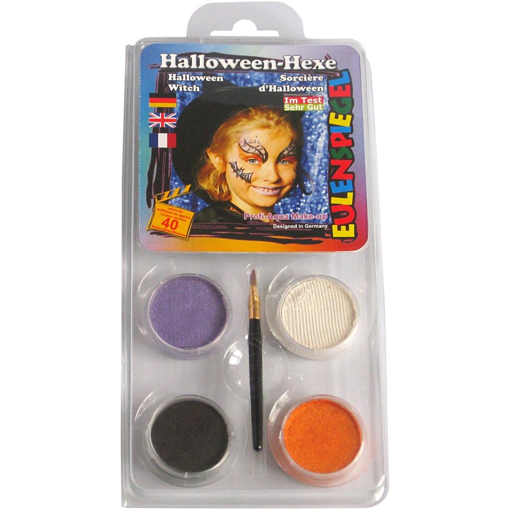 Halloween ansigtsmaling - Eulenspiegel - 1 stk. Sminkesæt