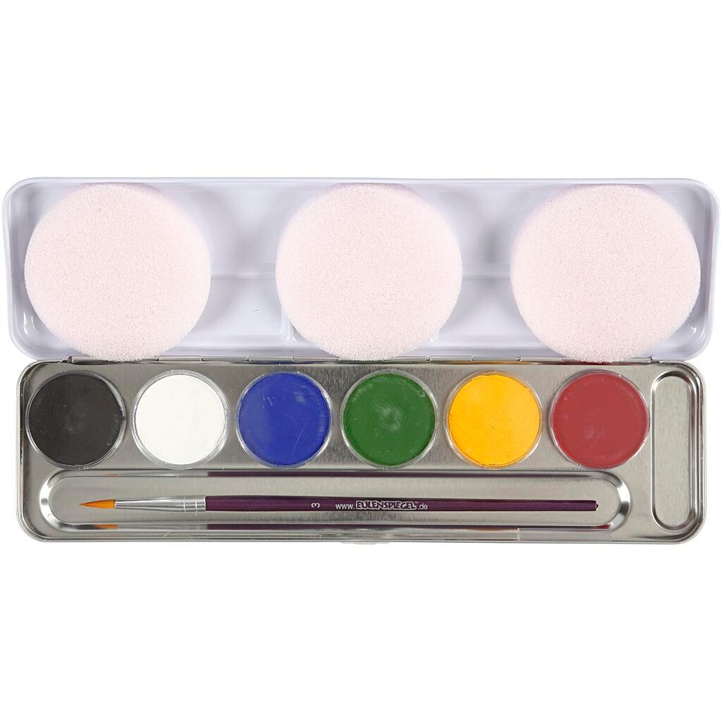 Ansigtsmaling - Eulenspiegel - Sminkepalette - assorteret farver