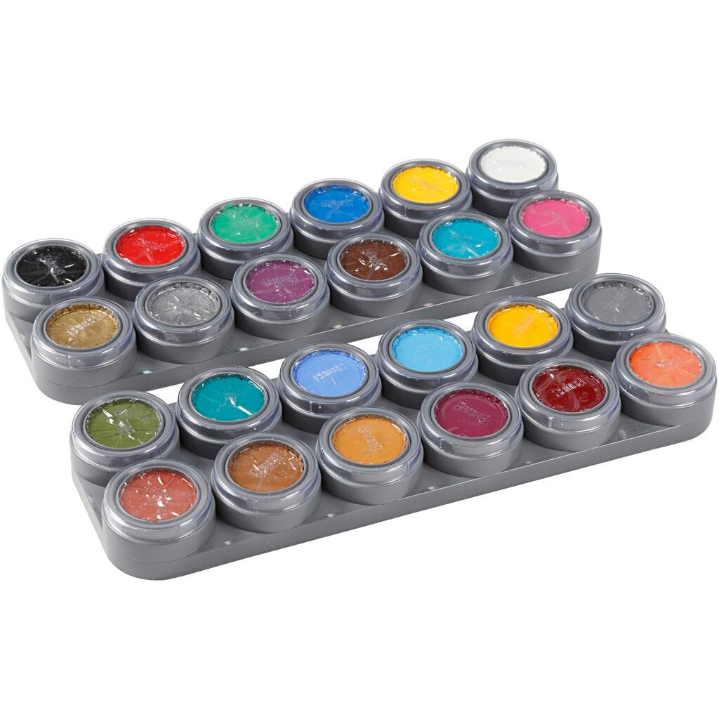 Grimas Ansigtsmaling, Sminkepalette med assorteret farver - 24 x 2,5 ml