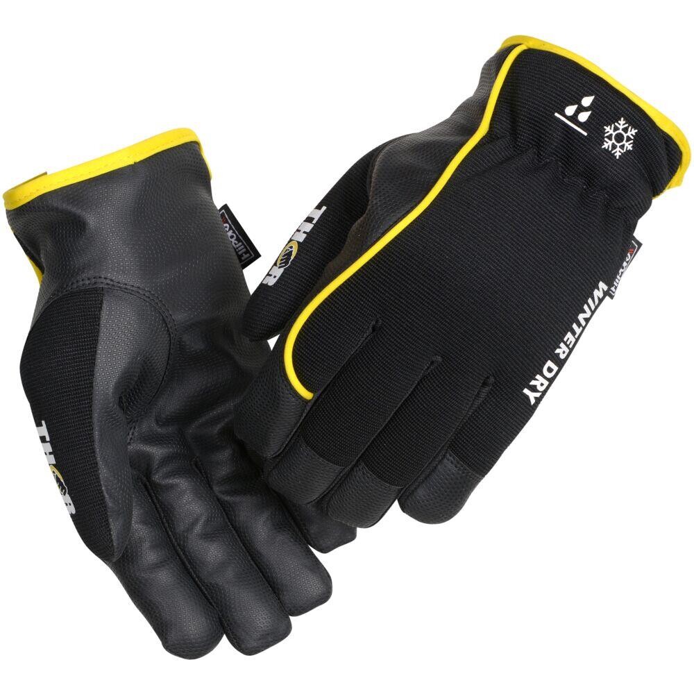 Arbejdshandske, THOR Winter Dry Driver, 10, sort, PU, uden krave, flergangs - 6 stk