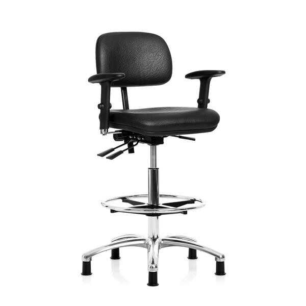 Arbejdsstol - Industry model 4351514 - Kunstskind sort - Højde 630-880 mm