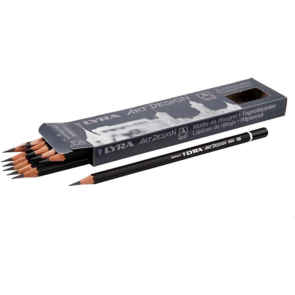 Art Design tegneblyanter, dia. 6,9 mm, mine: 1,8 mm, hårhed: 3B, 12stk.