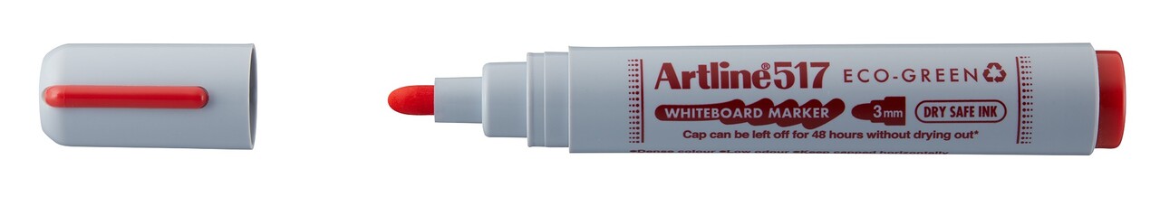 12 stk. Whiteboard marker, Artline 517 ECO-GREEN, rød, 2.0 mm - Køb minimum 12 stk.