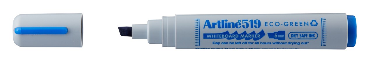 12 stk. Whiteboard marker, Artline 519 ECO-GREEN, 2.0-5.0mm, blå - Køb minimum 12 stk.