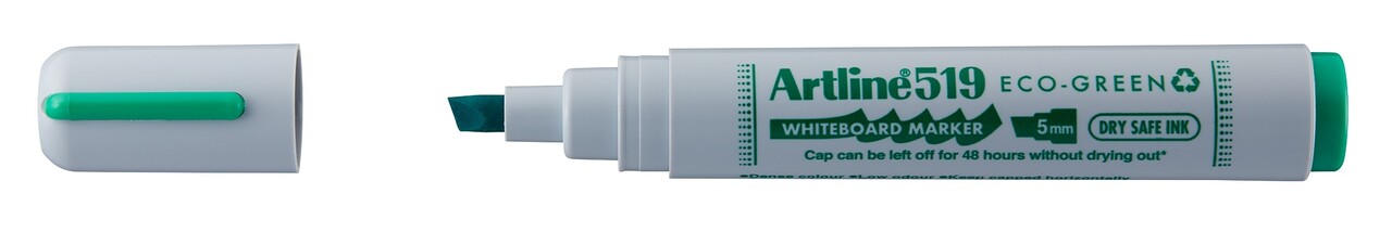 12 stk. Whiteboard marker, Artline 519 ECO-GREEN, 2.0-5.0mm, grøn - Køb minimum 12 stk.