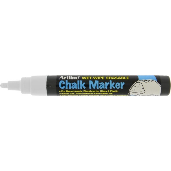 12 stk. Artline Chalk Marker 4.0mm spids hvid