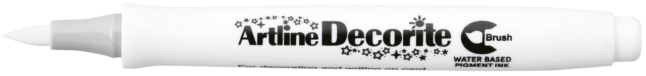 12 stk. Dekorationspen - Artline Decorite Brush - Hvid - Børstespids