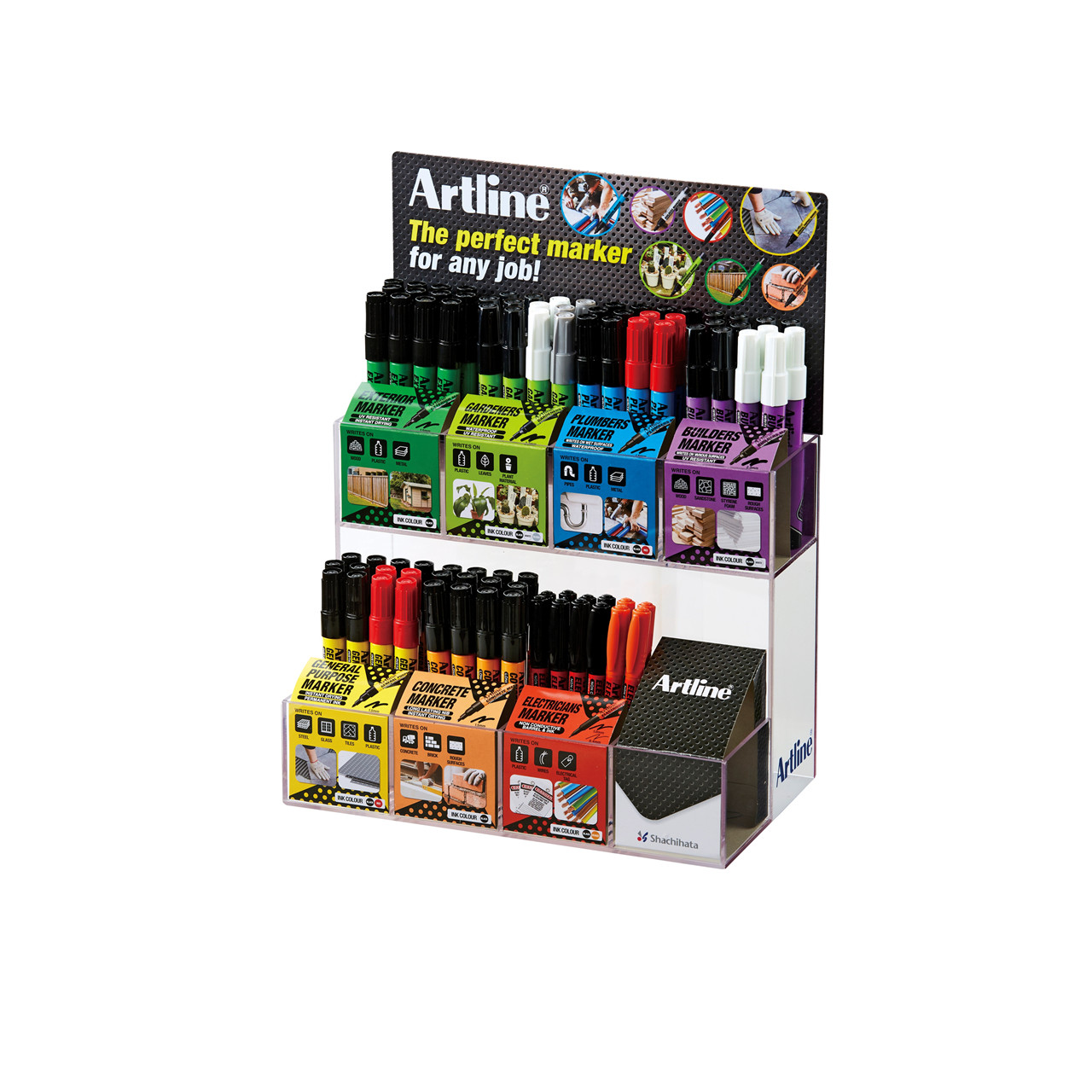 Display med markere - Artline EKPR - 72 stk - Inkl. display og skilte