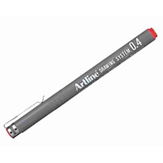 12 stk. Fineliners Artline Drawing System 0.4 rød - Køb minimum 12 stk.