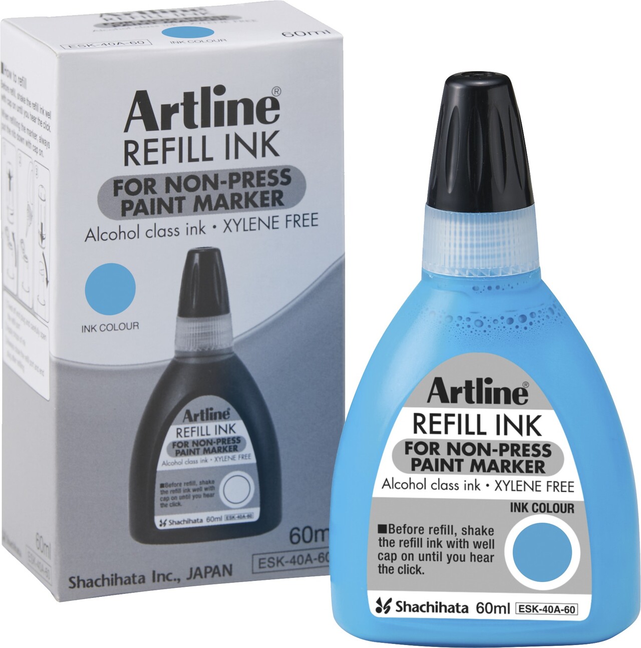 Artline Non-press 437A refill ink 60ml Light Blue