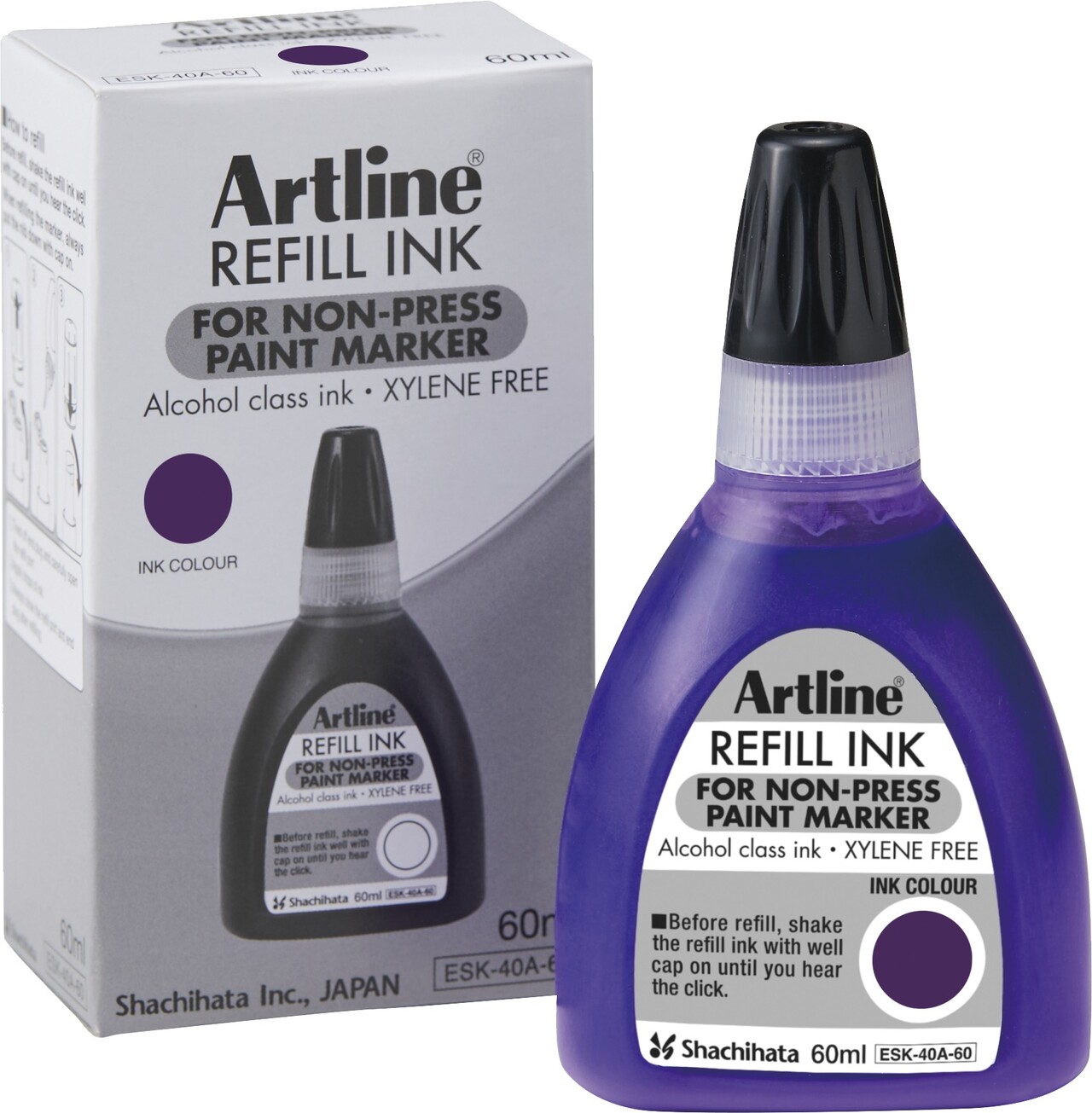 Artline Non-press 437A refill ink 60ml Purple
