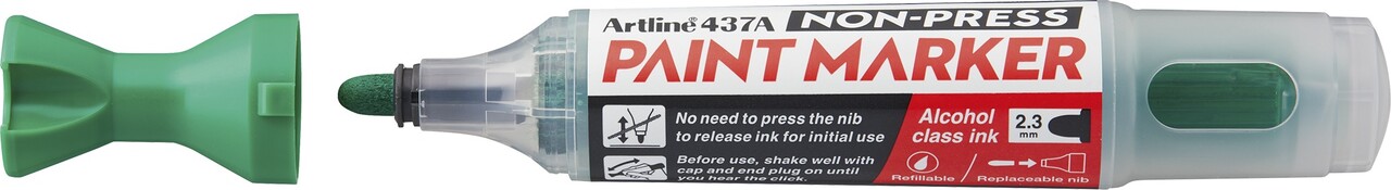 12 stk. Artline Non-press paint marker 437A Green