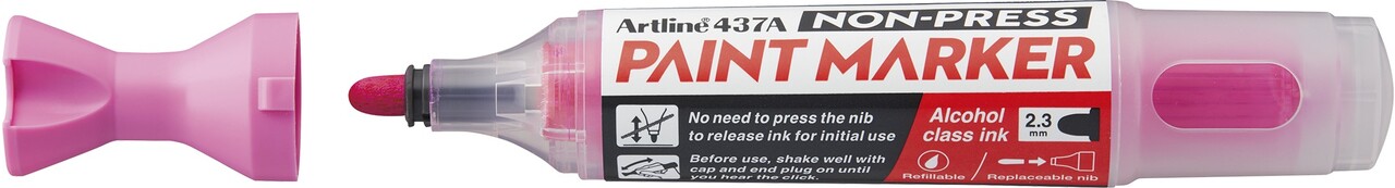 12 stk. Artline Non-press paint marker 437A Pink