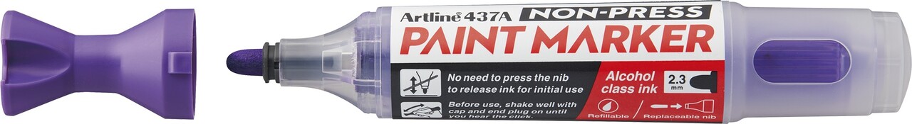 12 stk. Artline Non-press paint marker 437A Purple