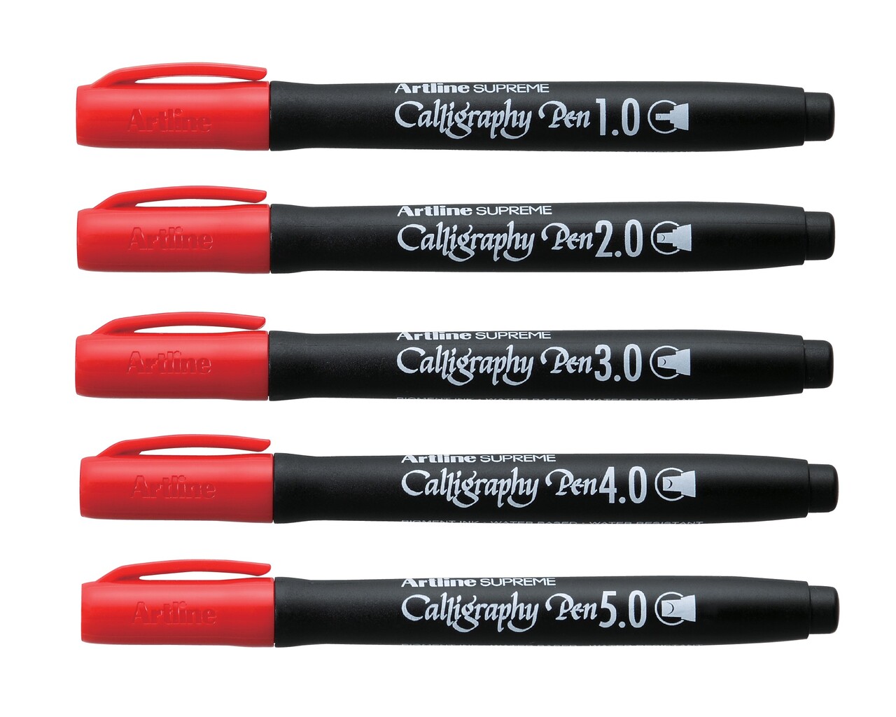 Artline Supreme Kalligrafi Pen 5 set red
