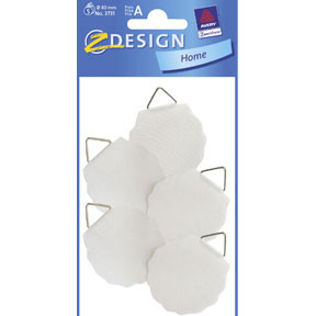 10 stk. Ophængskroge - Avery 3731 Picture Hangers Ø40mm - Hvid - Køb minimum 10 stk.