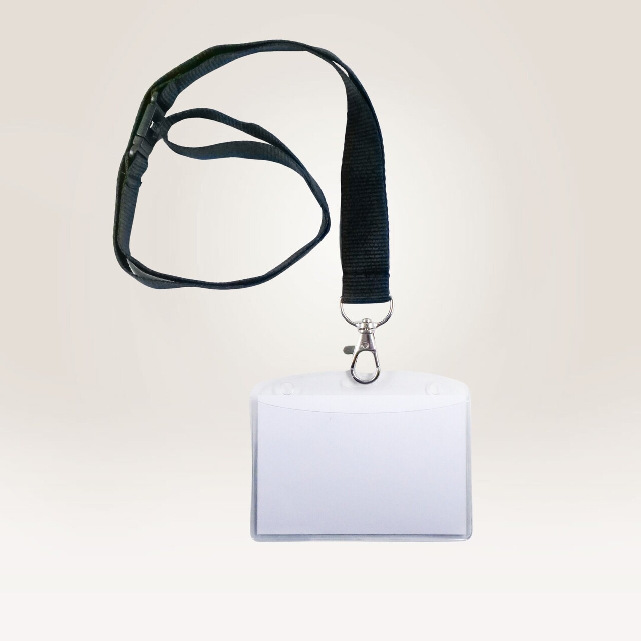 Navneskilteholder m/nøglesnor, Avery, sort, 60x90mm (10)