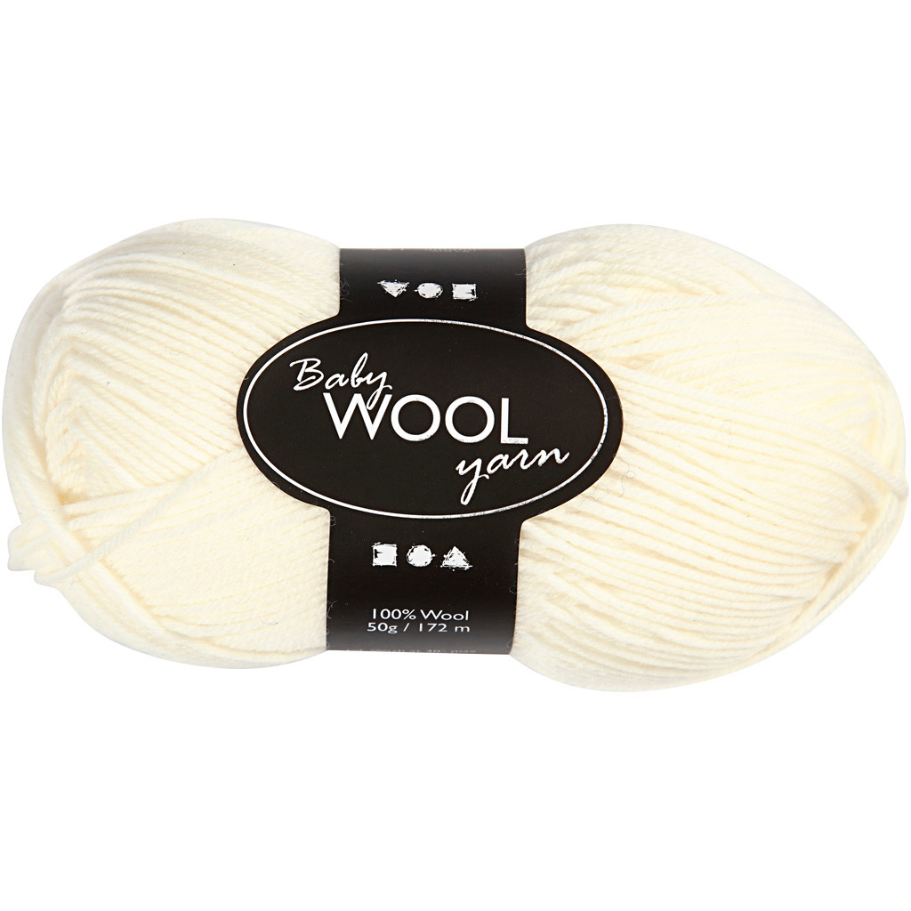 Babygarn længde 172 meter creme NM 14|4 - 50 gram