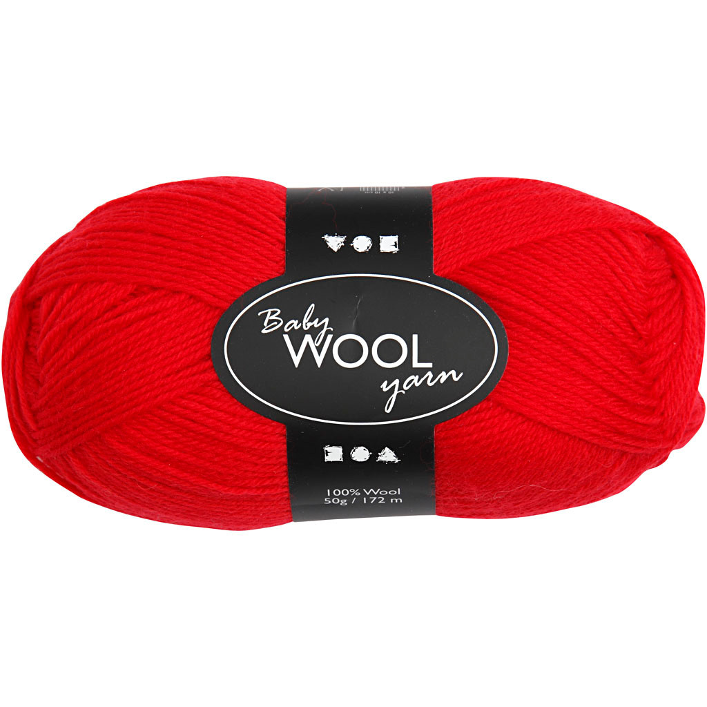 Babygarn længde 172 meter rød NM 14|4 - 50 gram