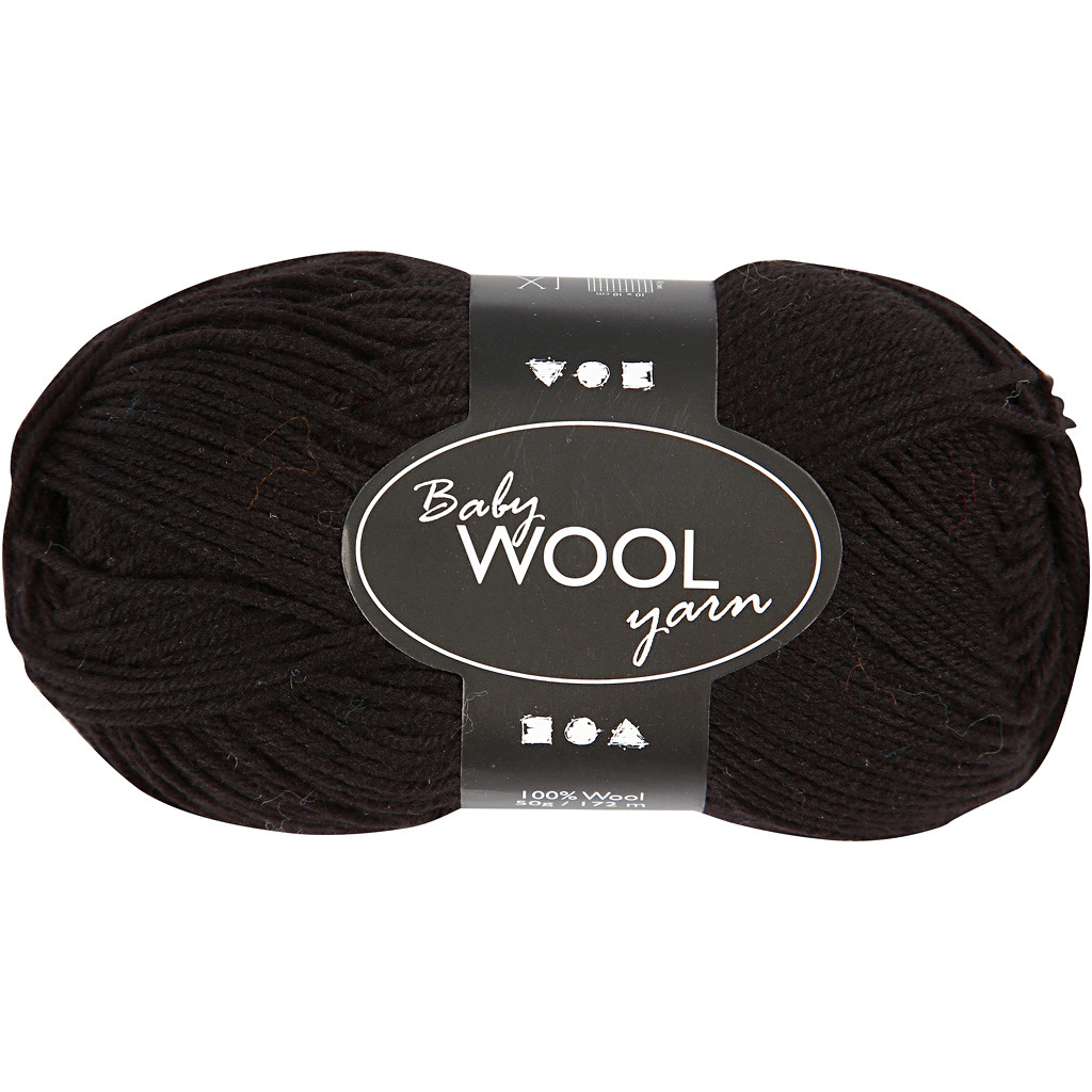Babygarn længde 172 meter sort NM 14|4 - 50 gram