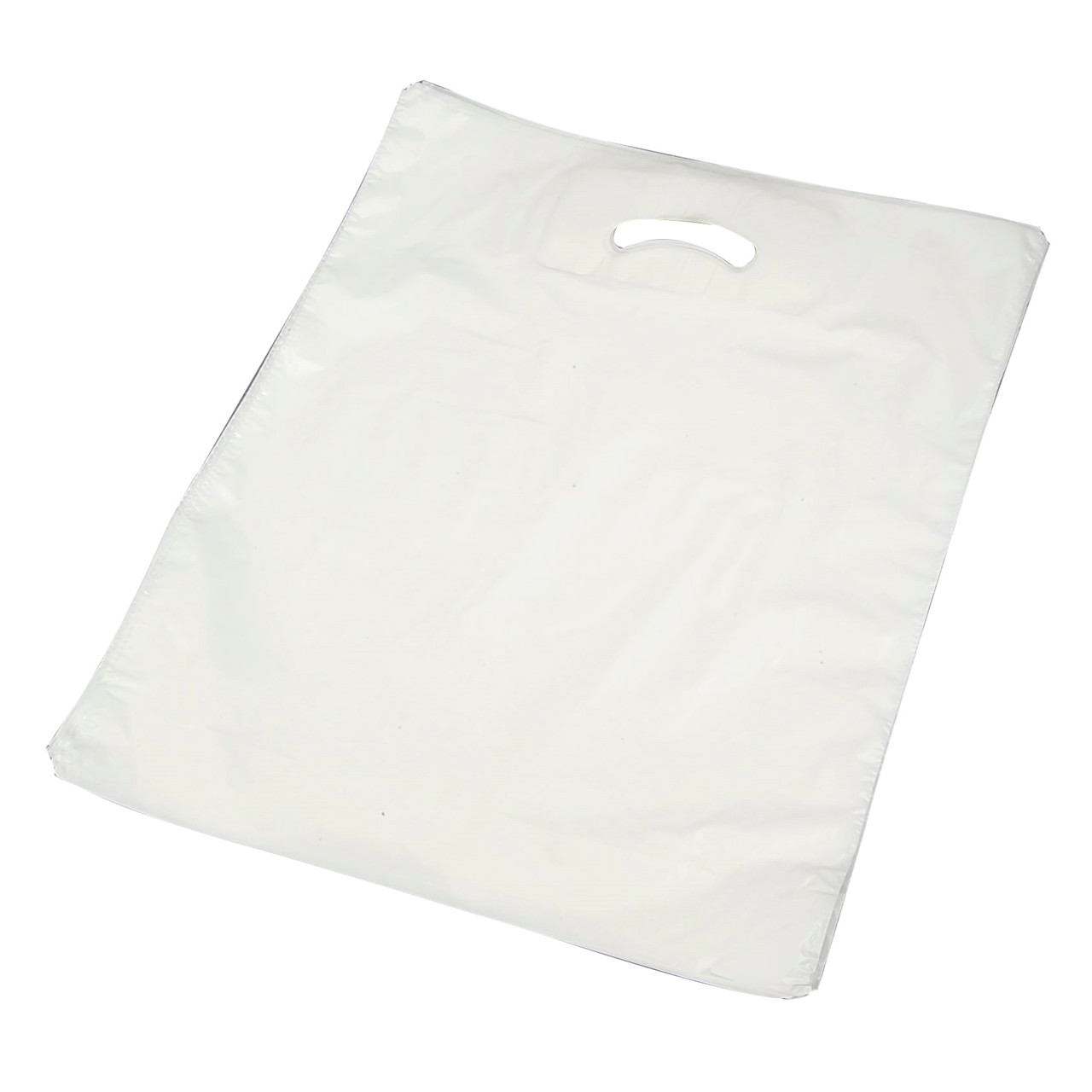 Bærepose i LDPE plastik i hvid - 45 my 550 x 550 x 50 mm 250 stk