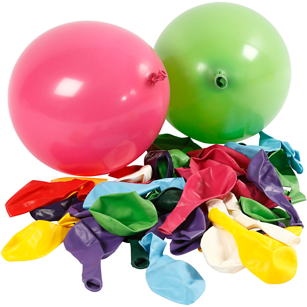 Balloner runde Ø23 cm - Assorterede farver 100 stk